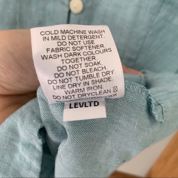 Vintage Country Road Pastel Blue Linen Blouse - Picture 8 of 8